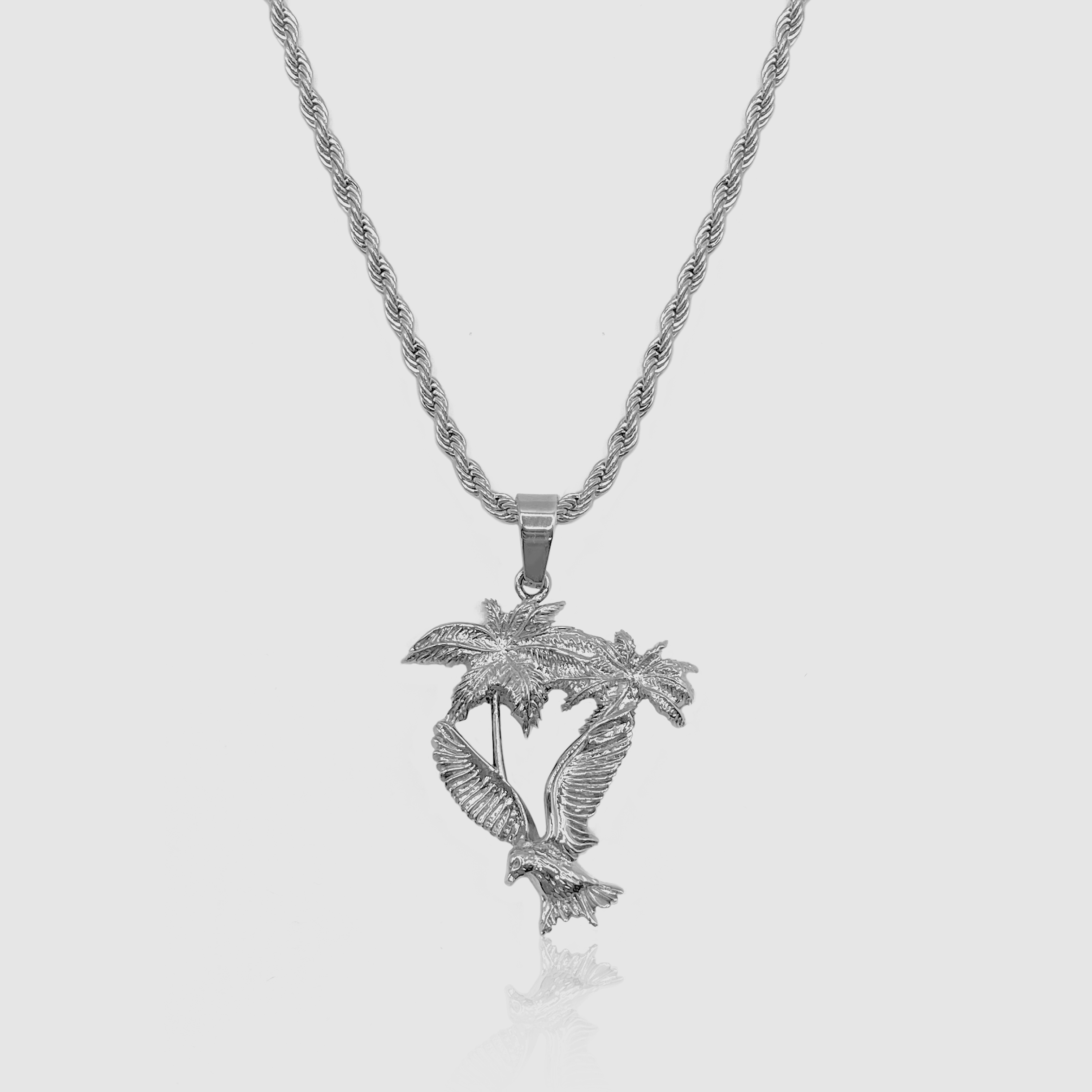 Palm & Dove Pendant (Silver)