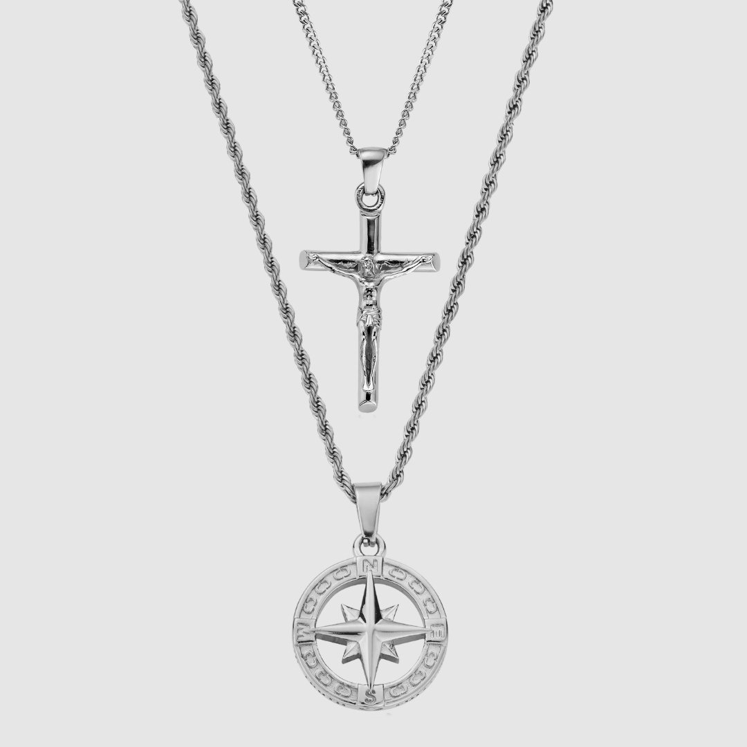 North Star x Crucifix Set (Silver)