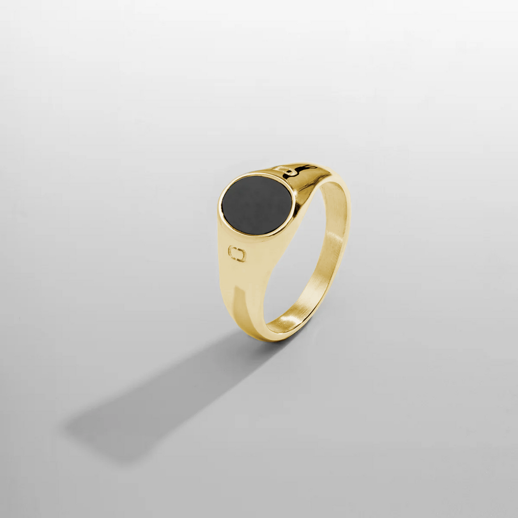 Onyx Oval Stone Signet Ring