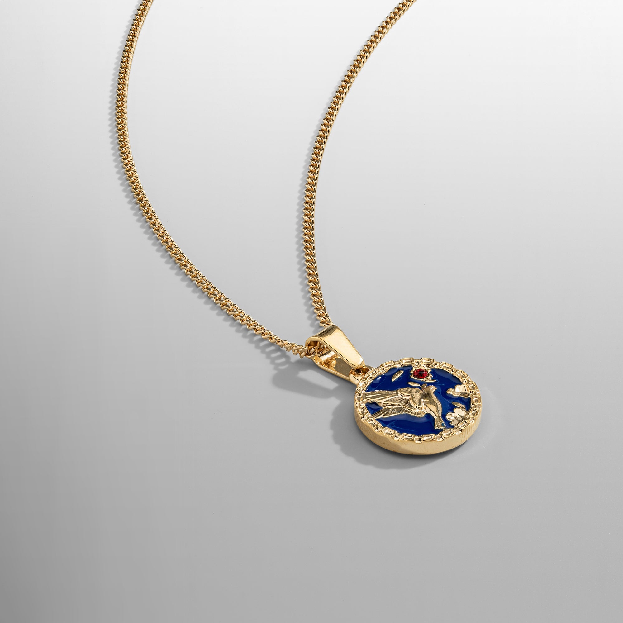 Enamel Swallow Pendant (Gold)