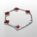 Red Clover Stone Bracelet (Silver)