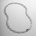 Baguette Link Iced Necklace (Silver)