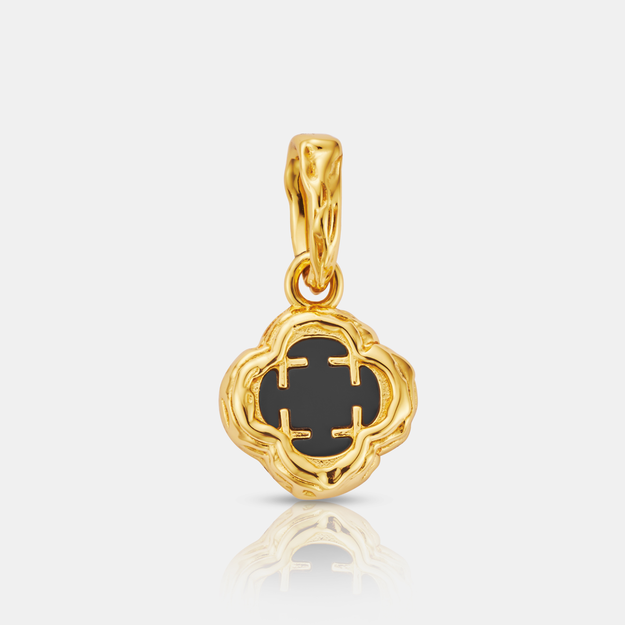 Melted Onyx Clover Stone (18ct Gold) | Sterling Silver