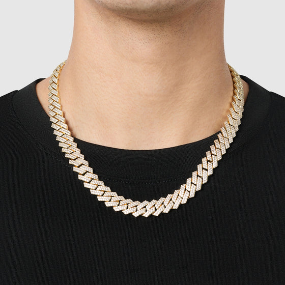 Prong Link Iced Cuban (Gold) 12mm
