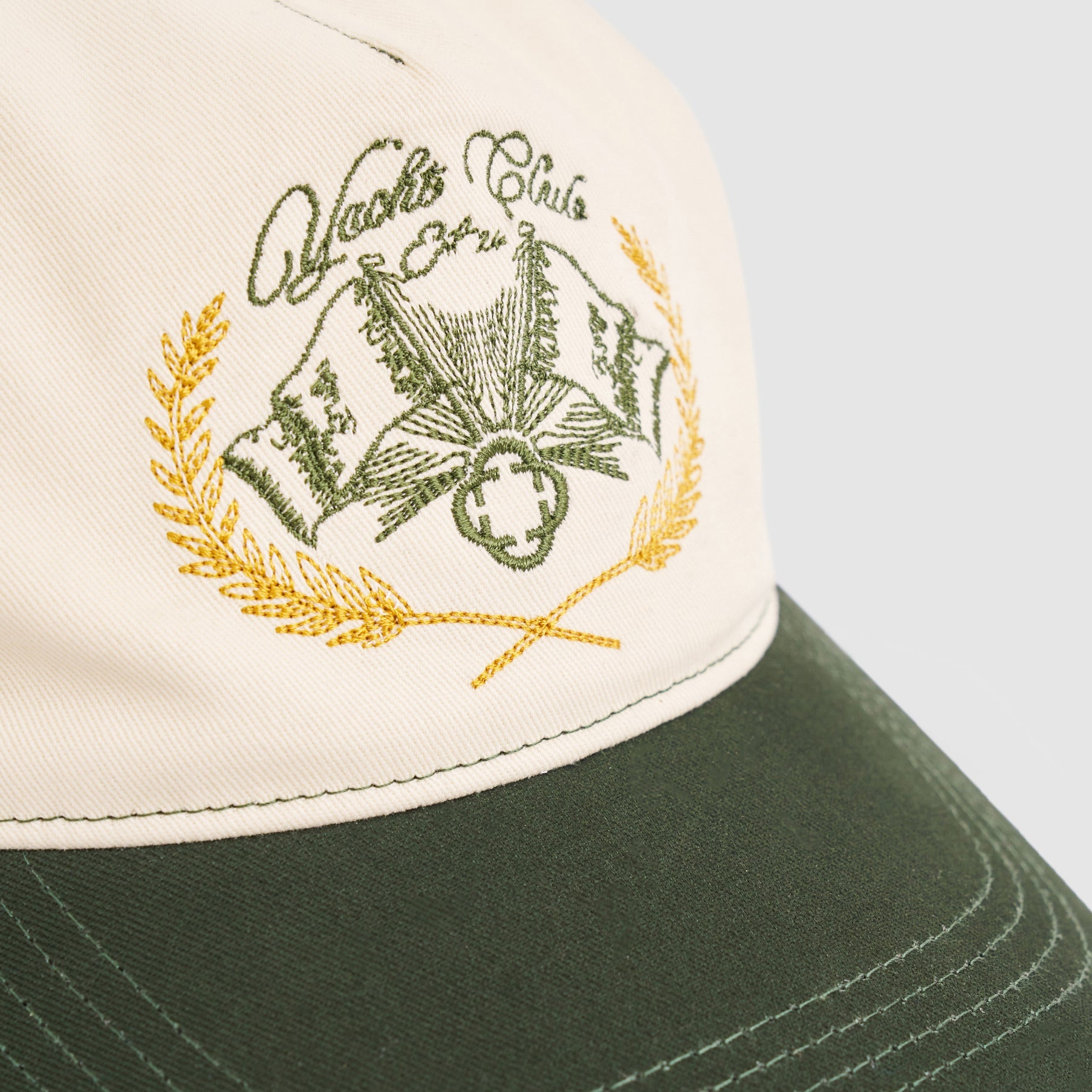 Yacht Club Cap (Cream/Green)