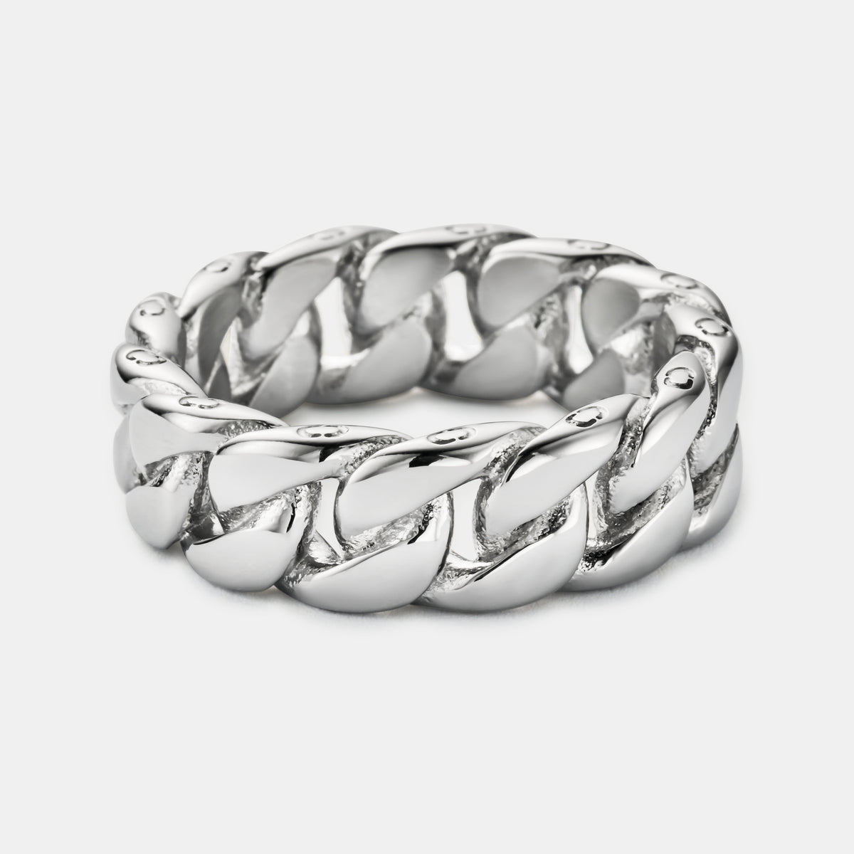 Cuban Band Ring (Silver) 8mm