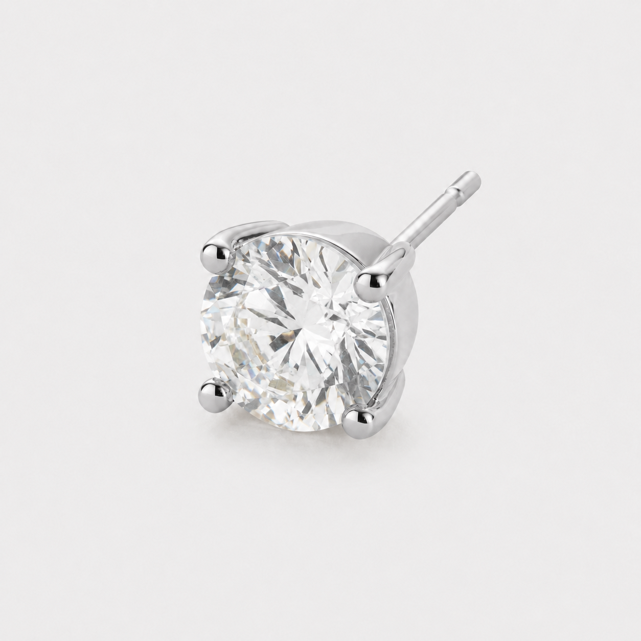 Diamond Stud Earring (Silver)