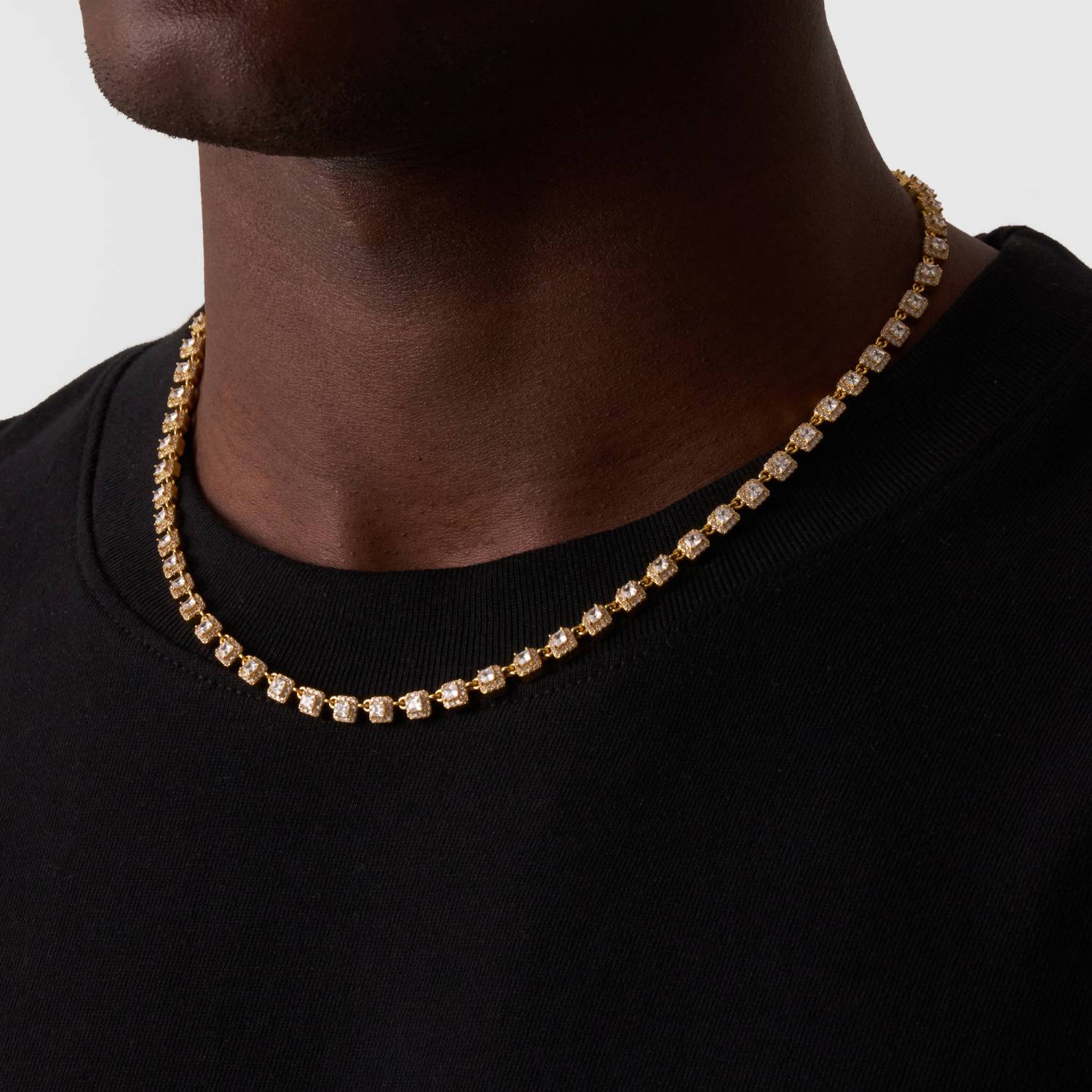 Cluster Stone Tennis Chain (Gold)