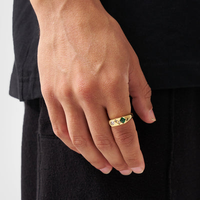 Vintage Stone Signet Ring (Gold)