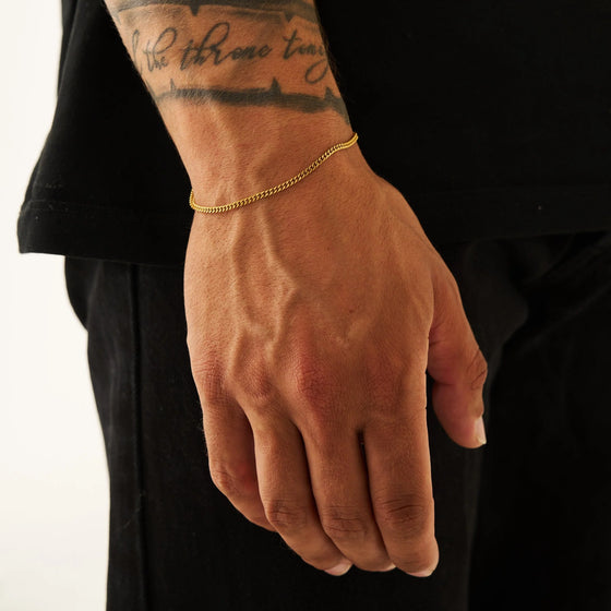 Curb Bracelet (Gold) 2mm