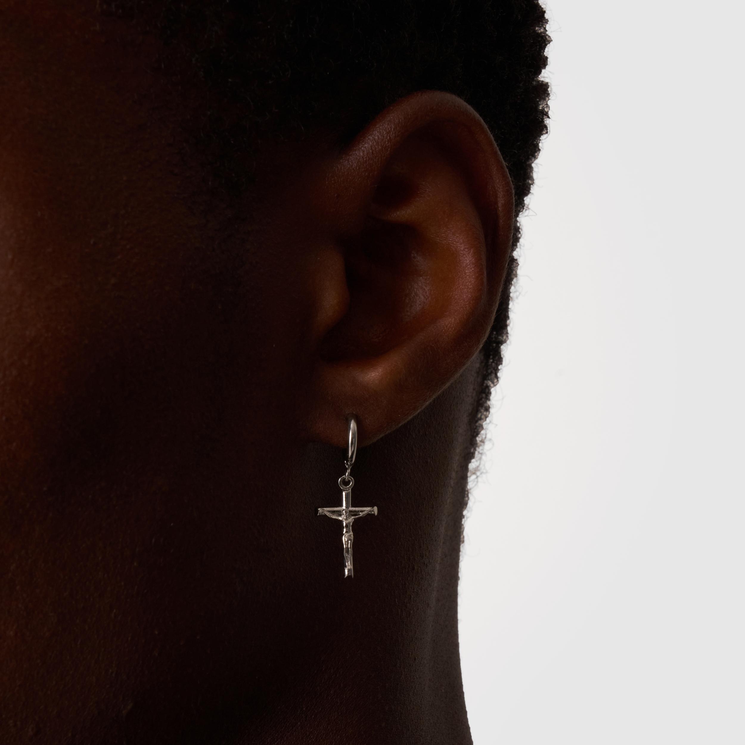 Crucifix Earring (Silver)