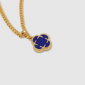 Blue Clover Stone Pendant (Gold)