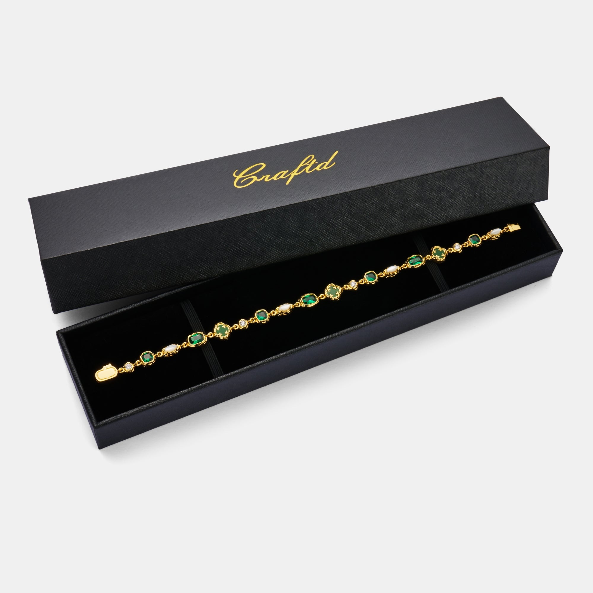 Melted Emerald Gemstone Necklace (Gold)