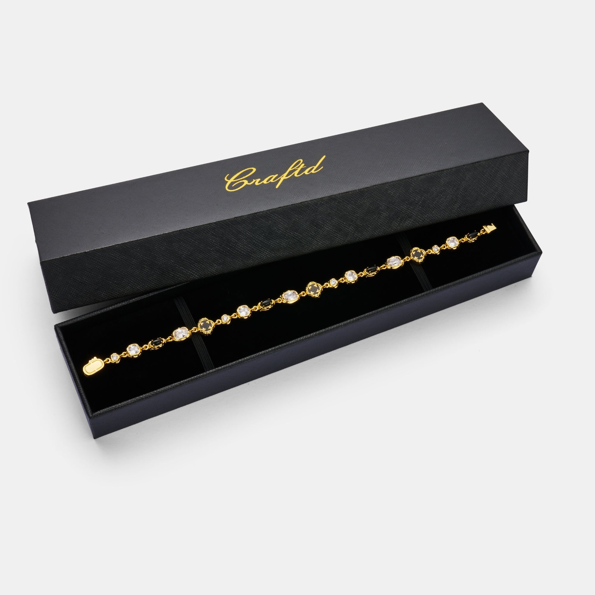 Melted Onyx Gemstone Necklace (Gold)