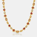 Melted Ruby Gemstone Necklace (Gold)