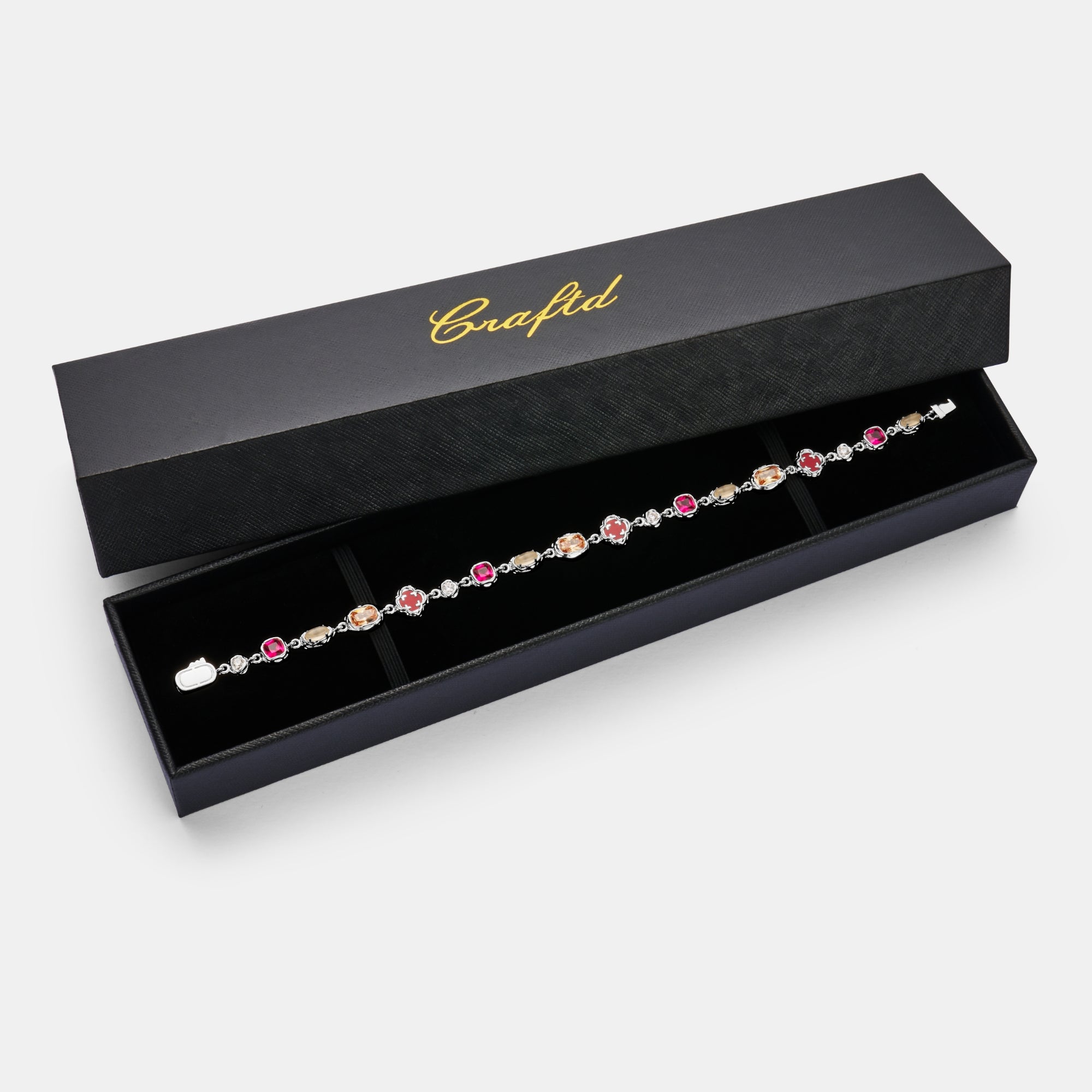 Melted Ruby Gemstone Necklace (Silver)