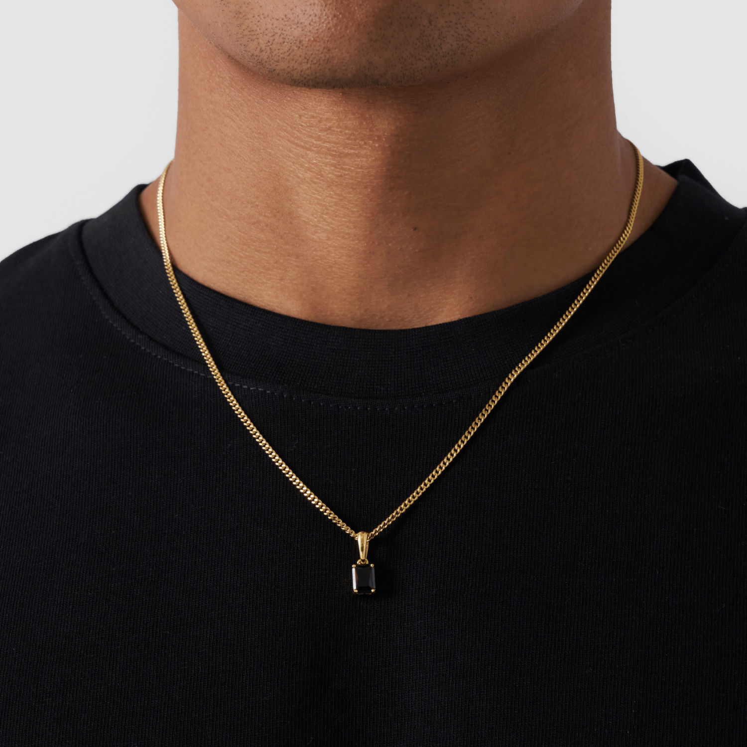Onyx Stone Pendant (Gold)