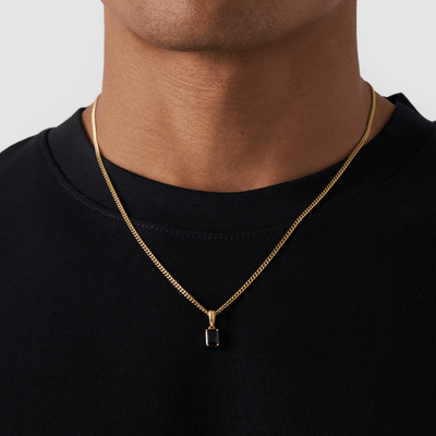 Onyx Stone Pendant (Gold)