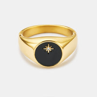 Onyx North Star Signet Ring (Gold)