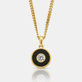 Onyx Round Gem Pendant (Gold)