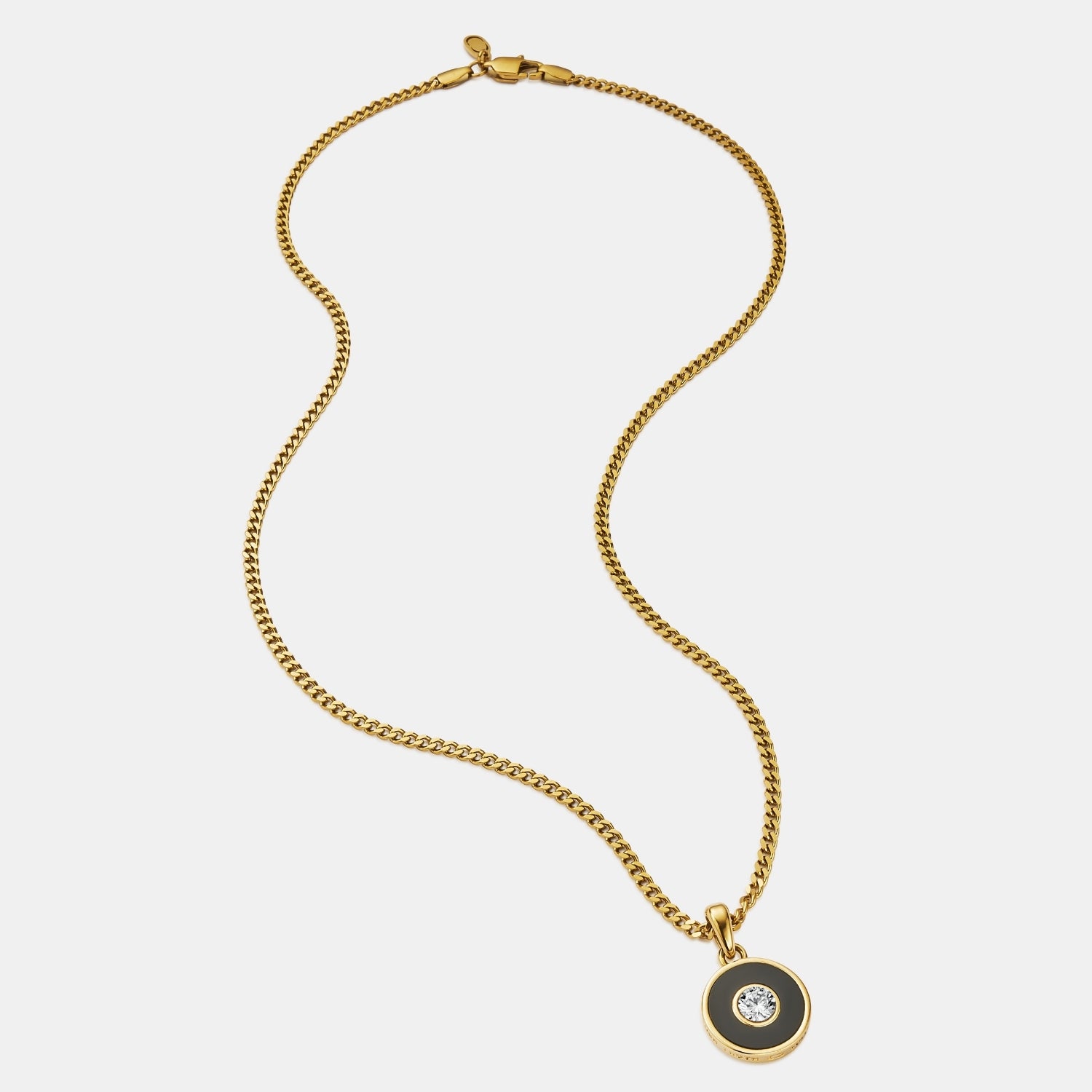 Onyx Round Gem Pendant (Gold)