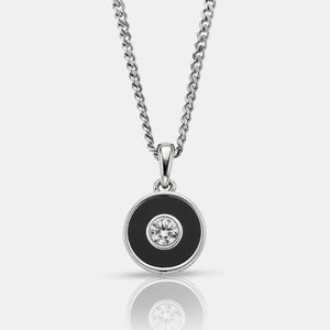 Onyx Round Gem Pendant (Silver)