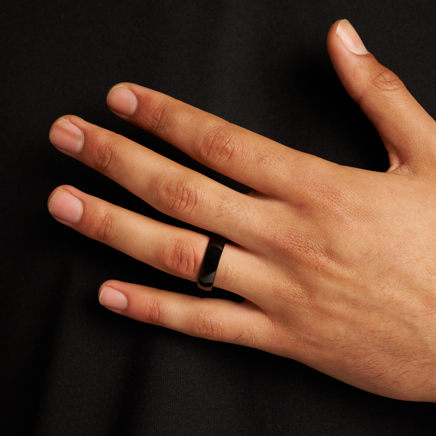 Rounded Wedding Ring (Black) 7mm