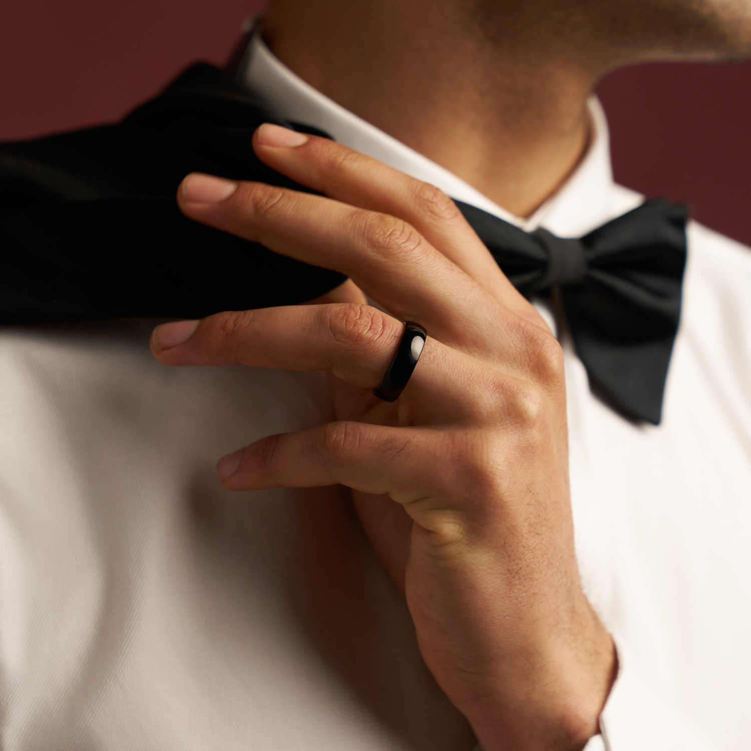 Rounded Wedding Ring (Black) 7mm