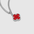 Red Clover Stone Pendant (Silver)