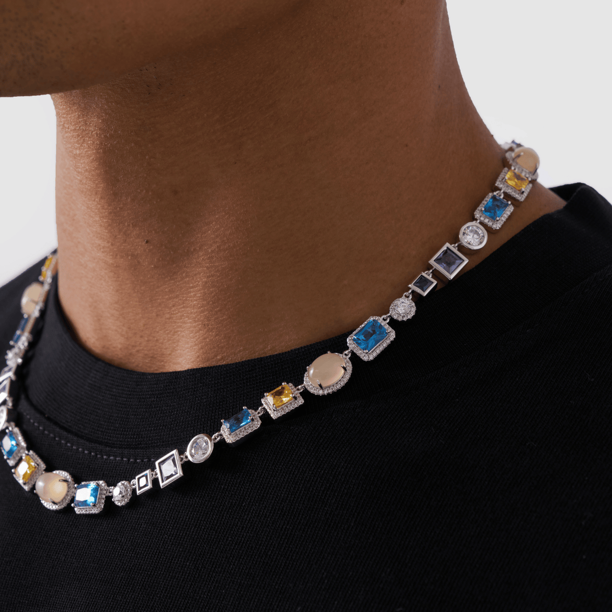 Sapphire Gemstone Necklace (Silver)