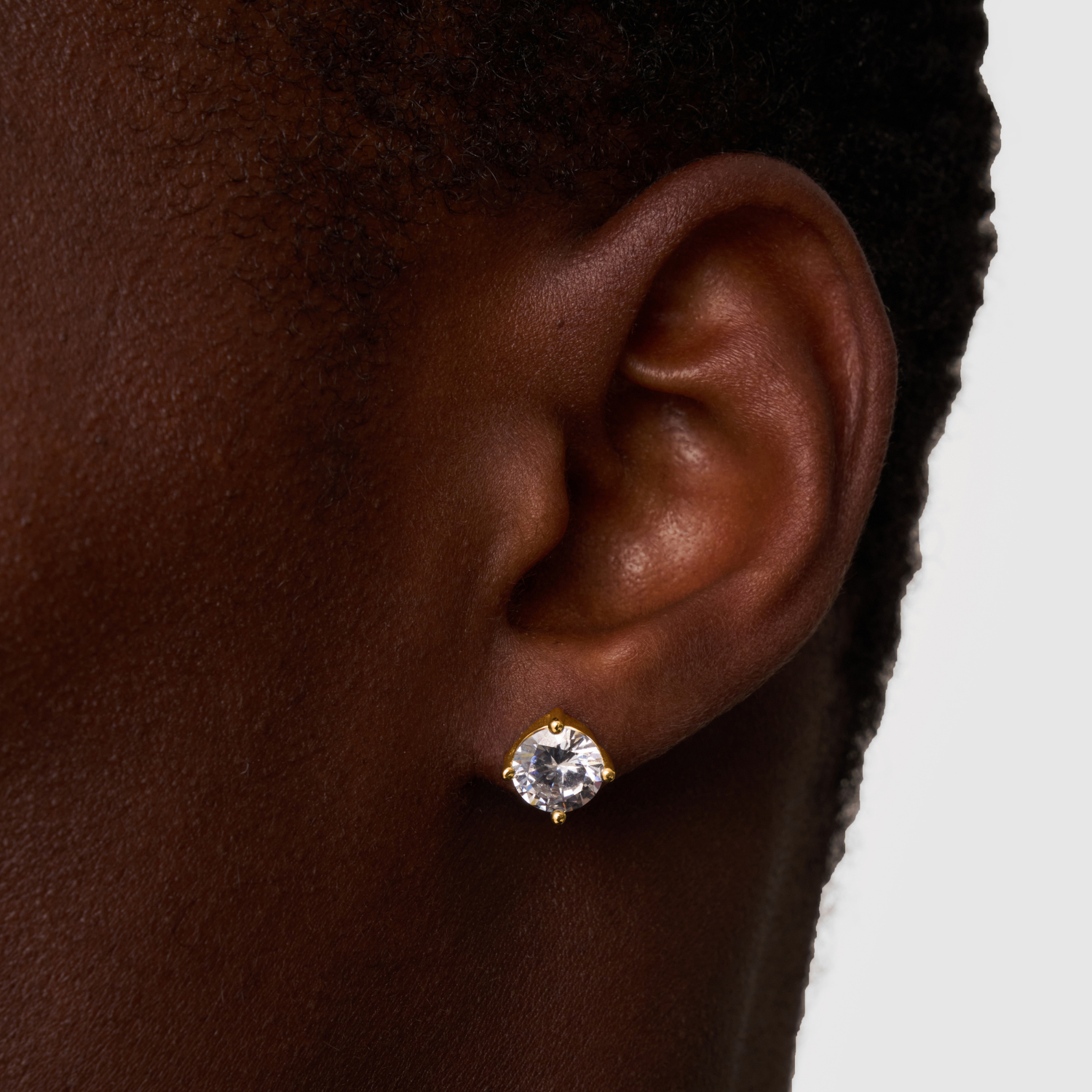 Round Diamond Stud Earrings (Gold)