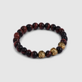 Tiger's Eye Metal Bead Bracelet (Gold)