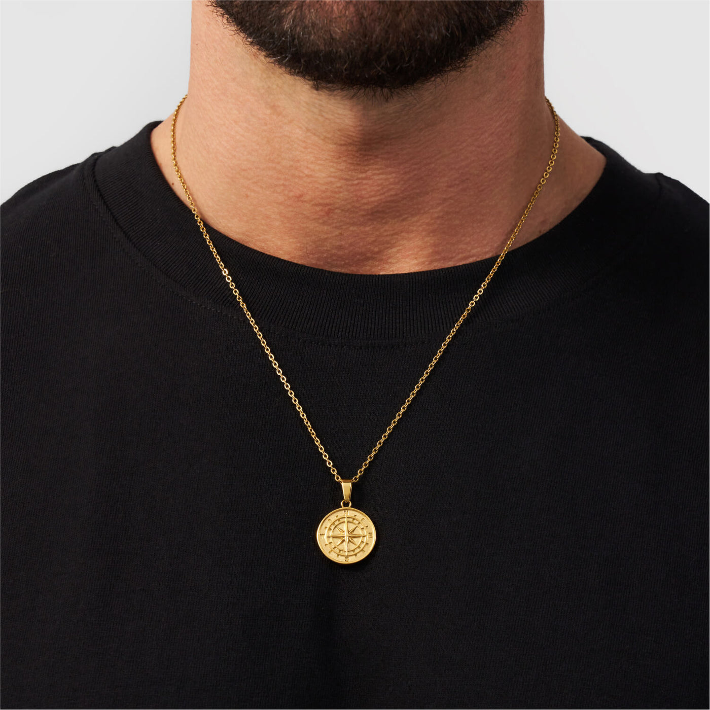 Gold Compass Pendant with Chain | CRAFTD London