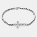 Iced Cross Bracelet (Silver)