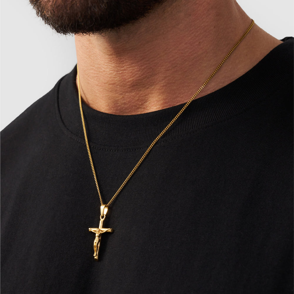 Gold Cross Pendant (Gold) | CRAFTD UK