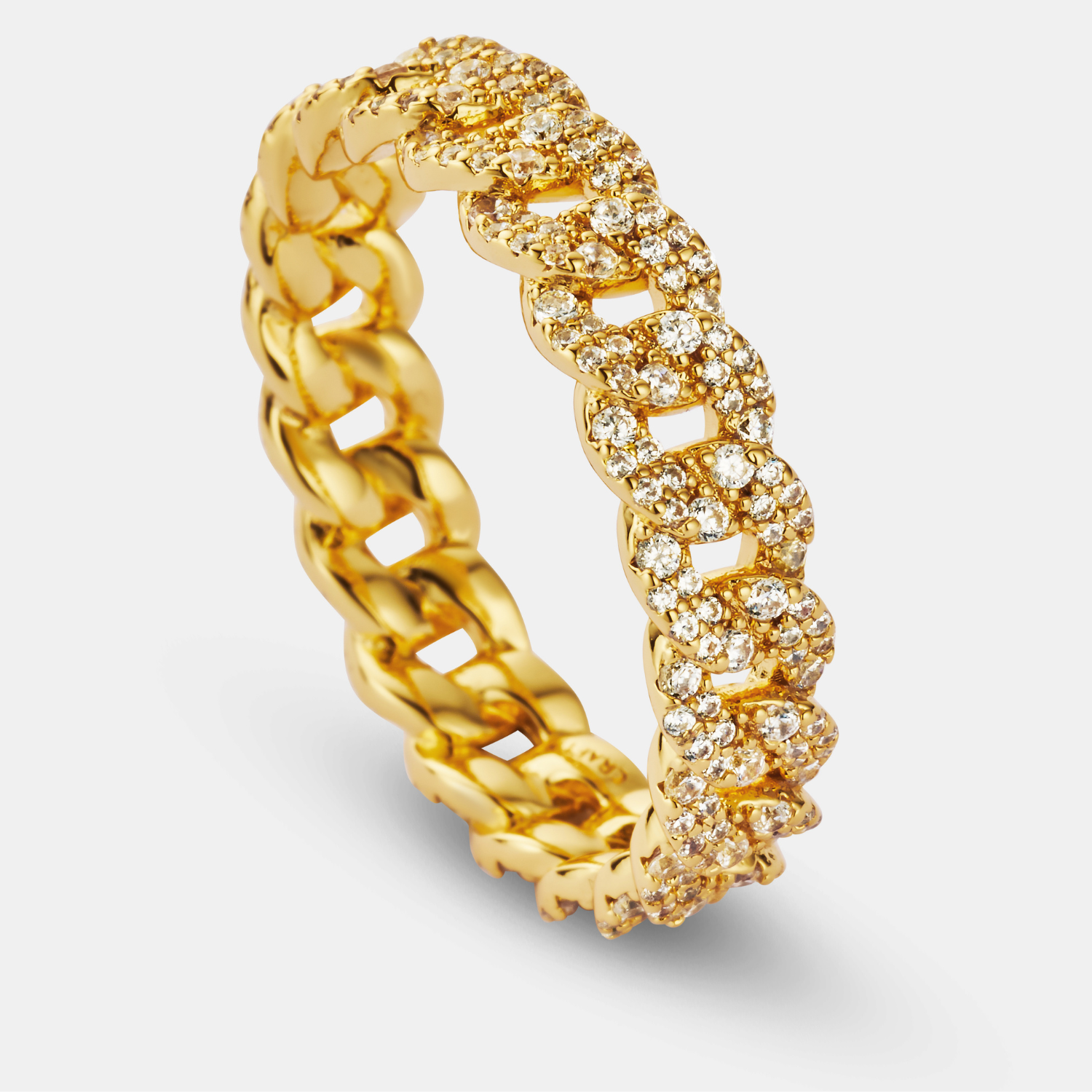 Iced Cuban Band Ring (Gold) 6mm