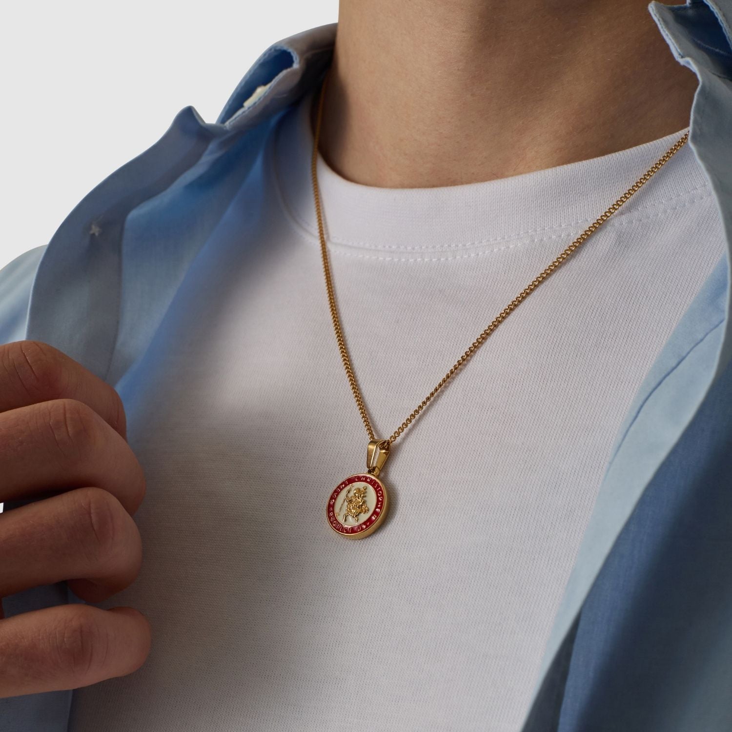 Enamel Saint Christopher (Gold)