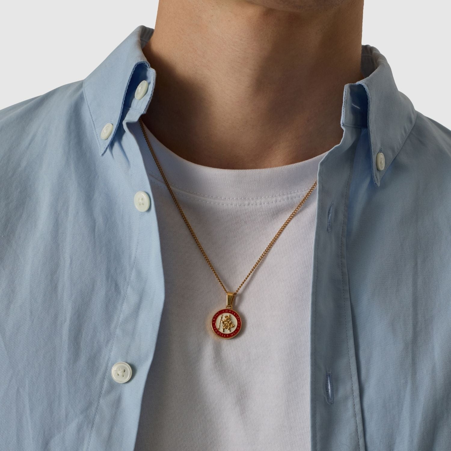 Enamel Saint Christopher (Gold)