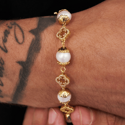 Filigree Real Pearl Bracelet (Gold)