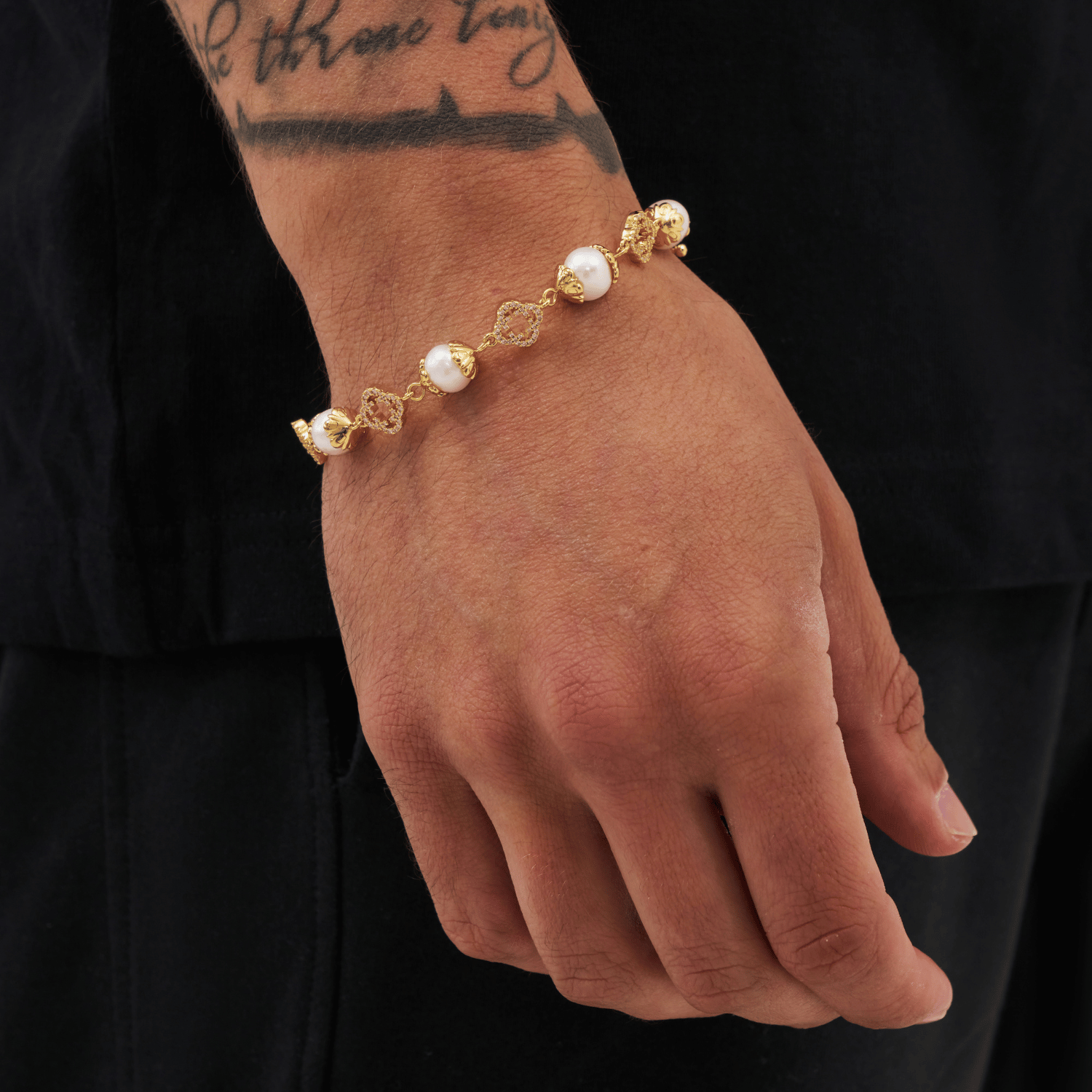 Filigree Real Pearl Bracelet (Gold)