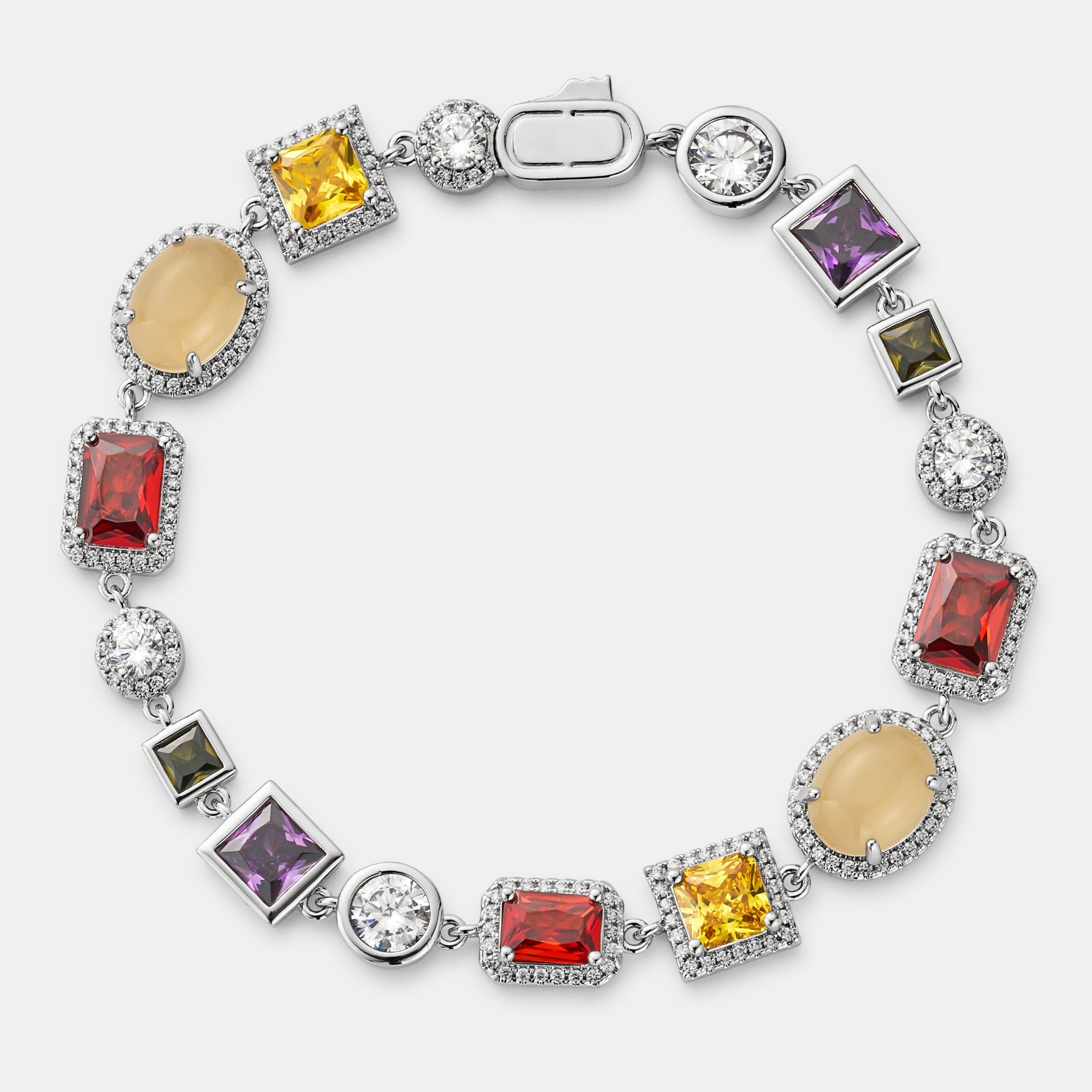 Gemstone Bracelet (Silver)