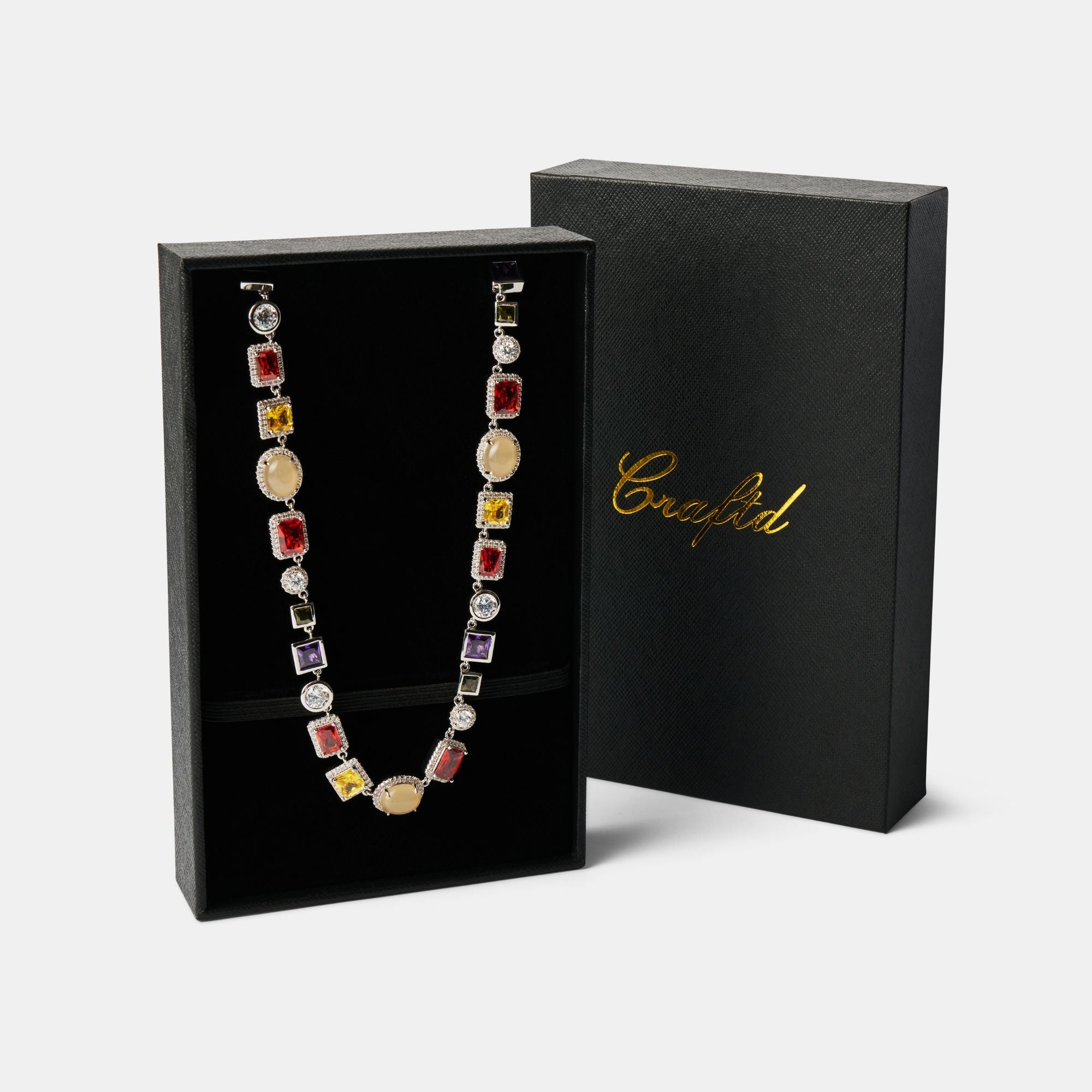 Gemstone Necklace (Silver)