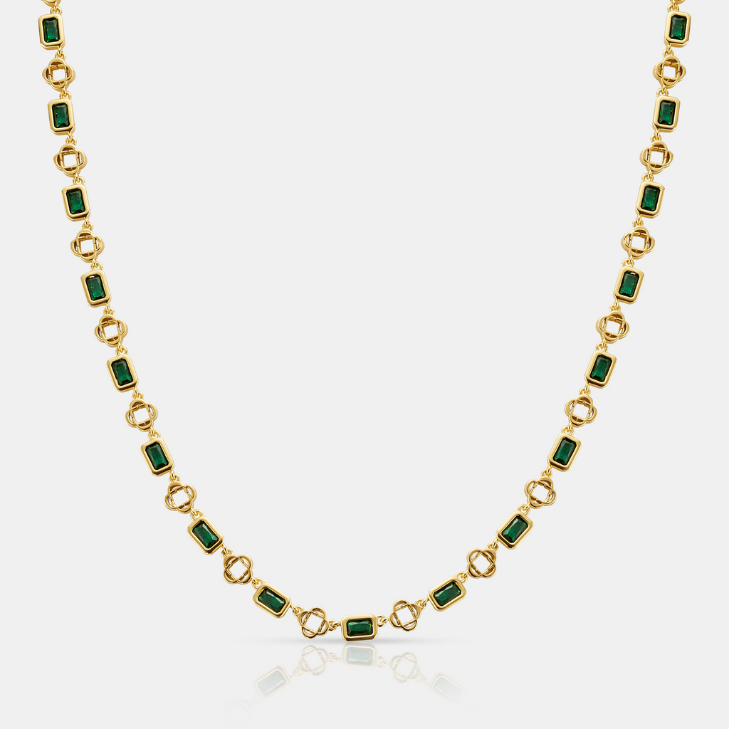 Gemstone Clover Necklace