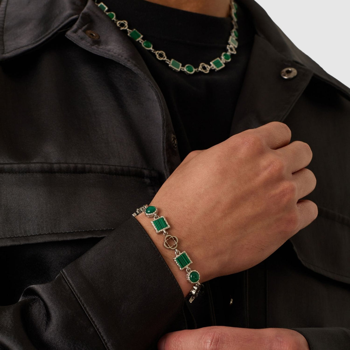 Green Quartz Gemstone Set (Gold)