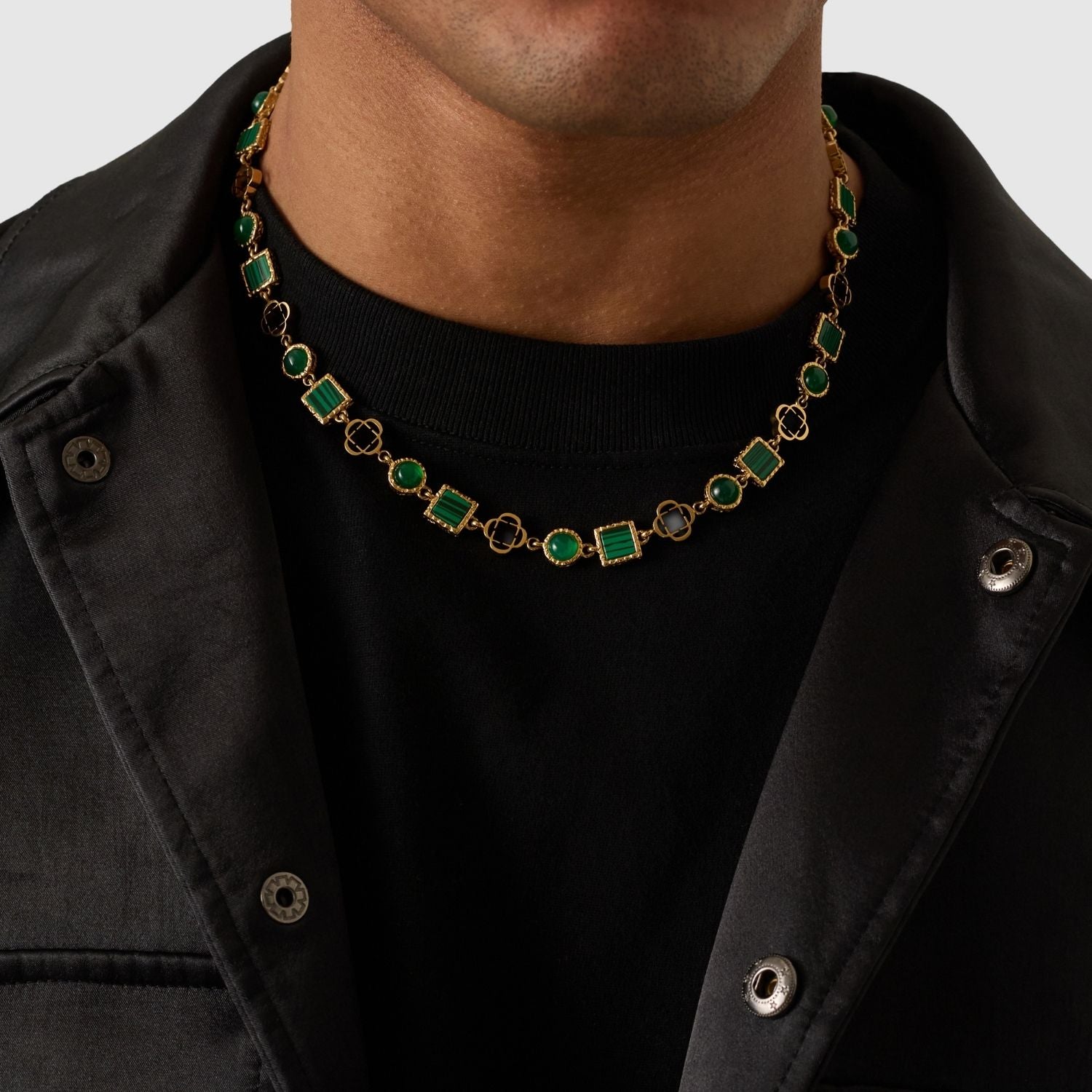 Green Quartz Gemstone Set (Gold)