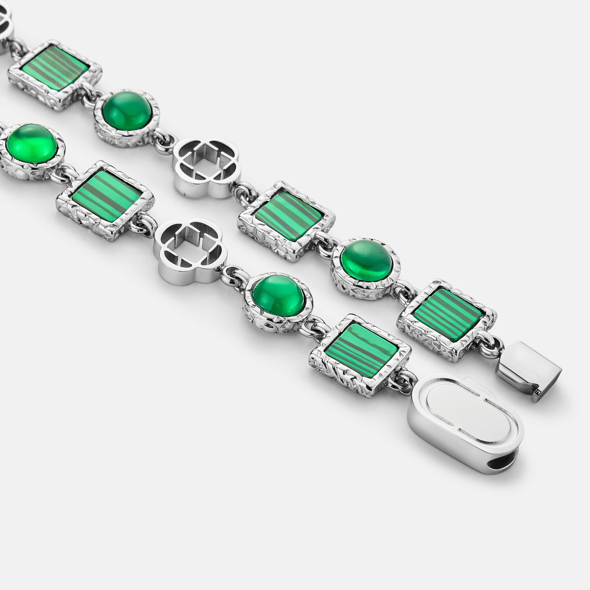 Green Quartz Gemstone Necklace (Silver)