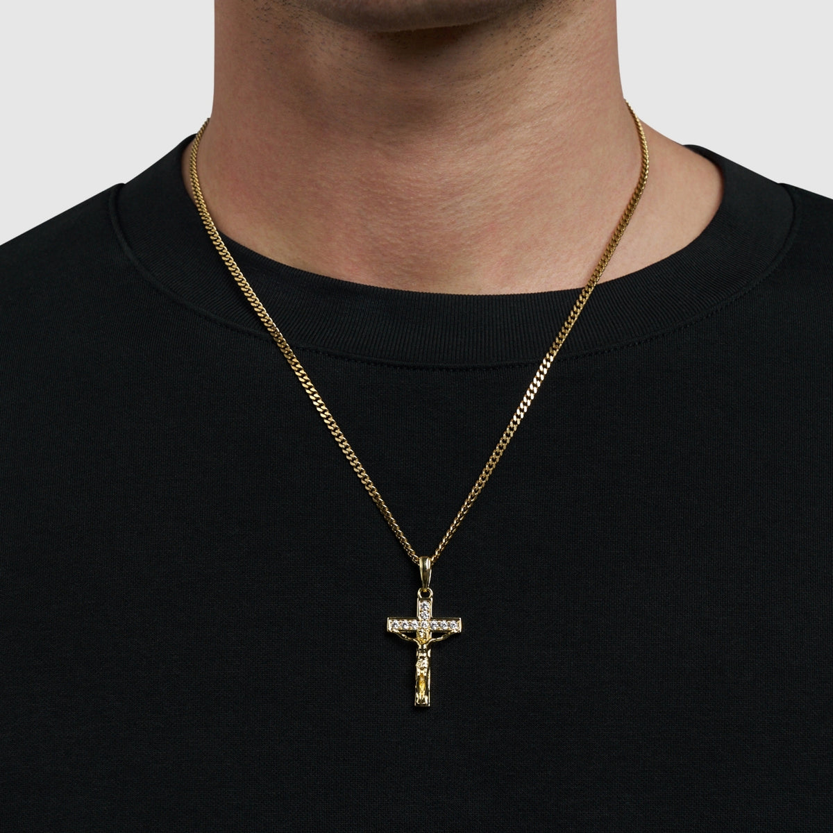 Iced Crucifix (Gold)
