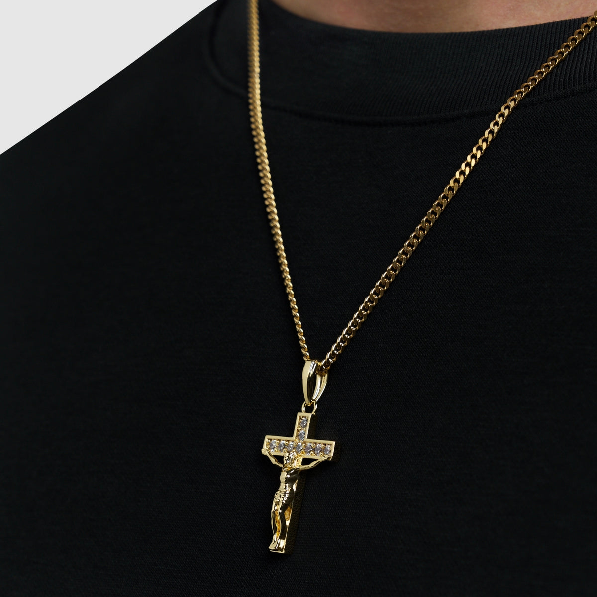 Iced Crucifix (Gold)