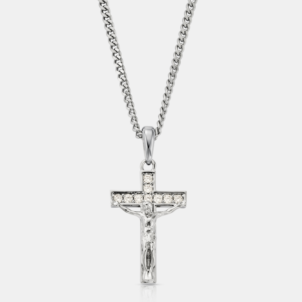 Iced Crucifix (Silver)