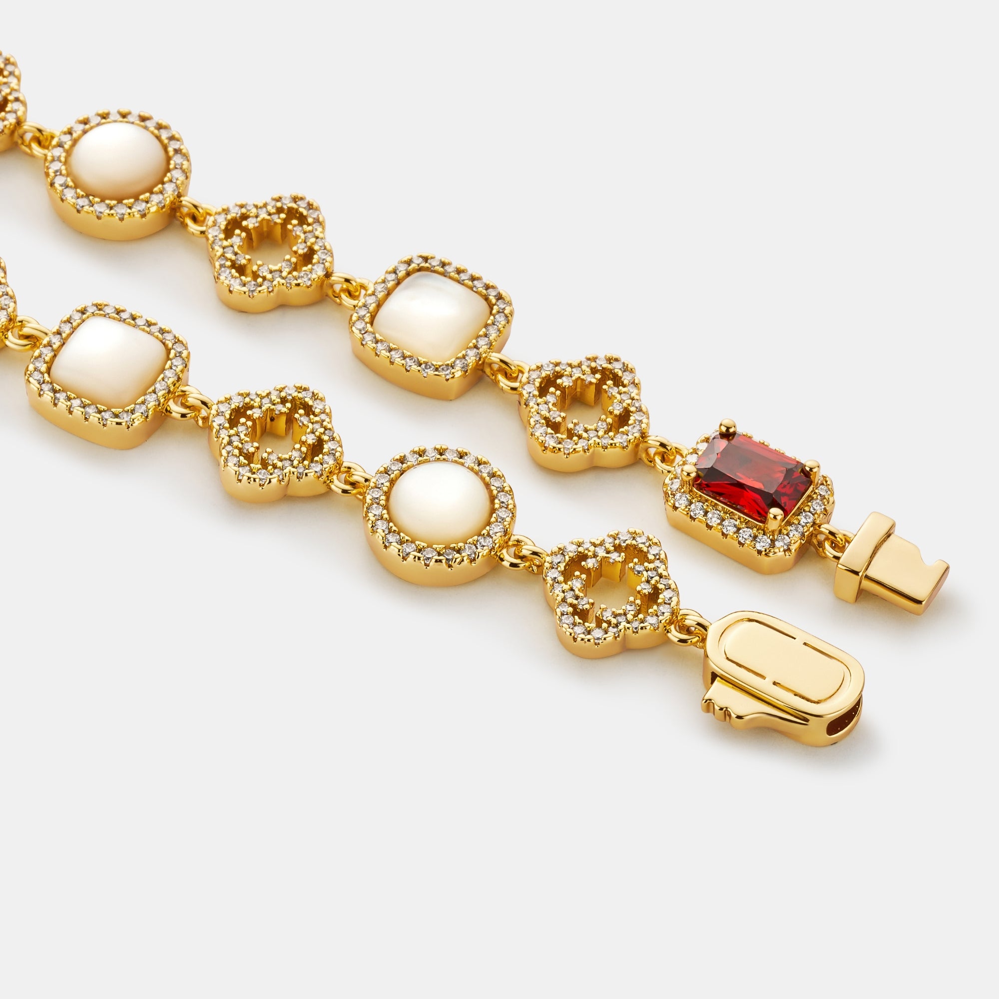 Iced Gemstone Bracelet (Gold)